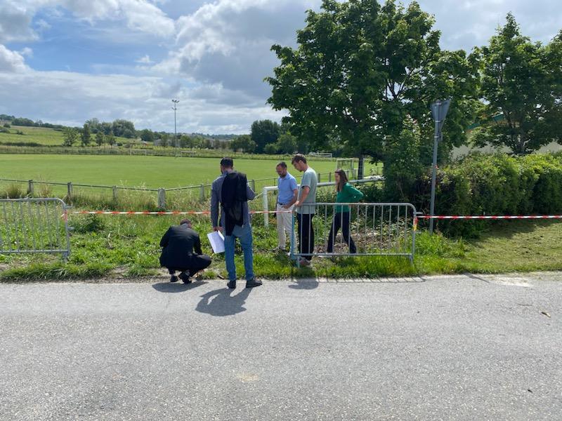 Avancement des travaux d'aménagement de l'aire de jeux Avancement des travaux d'aménagement de l'aire de jeux
