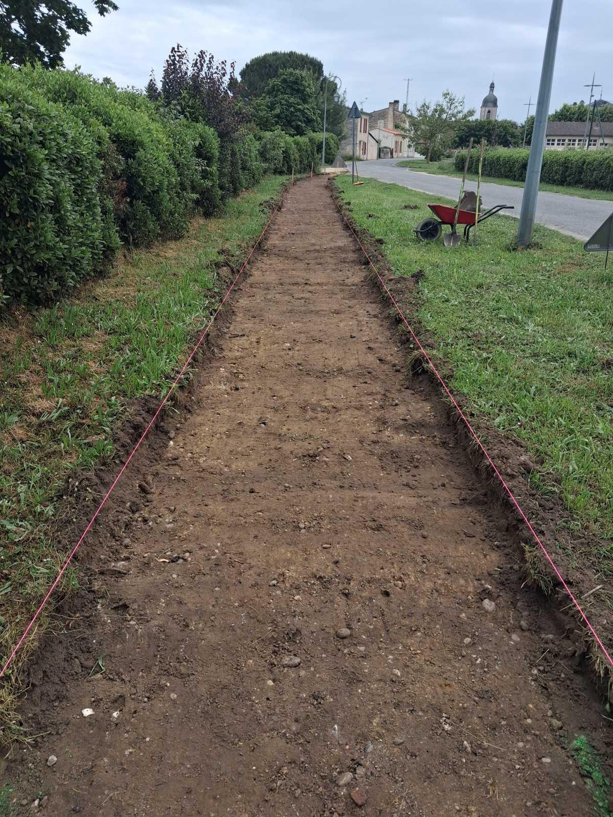 Poursuite des travaux d'aménagement de l'entrée nord du village