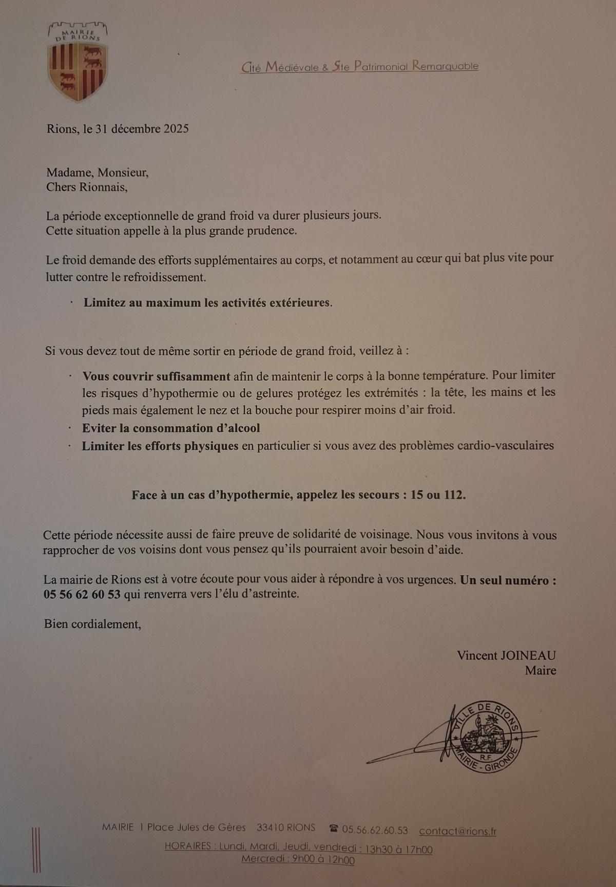 Période Grand froid