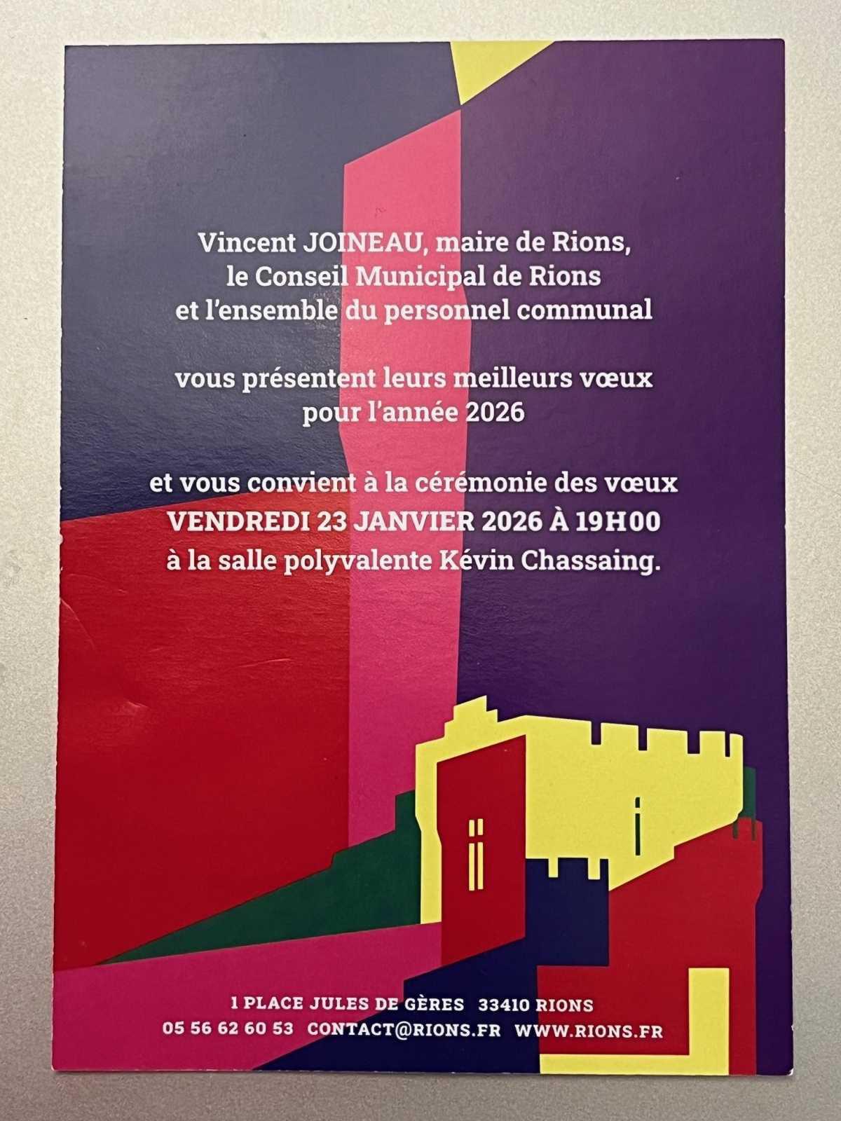 Voeux du Maire et de l'équipe municipale