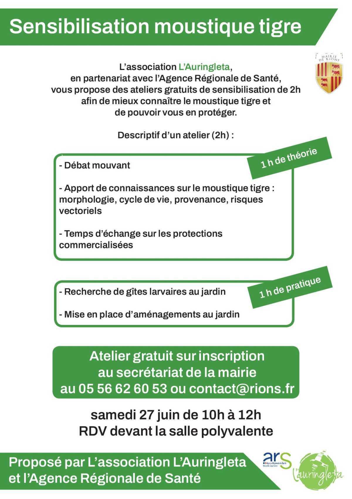 Atelier "Moustique Tigre", devant la salle polyvalente