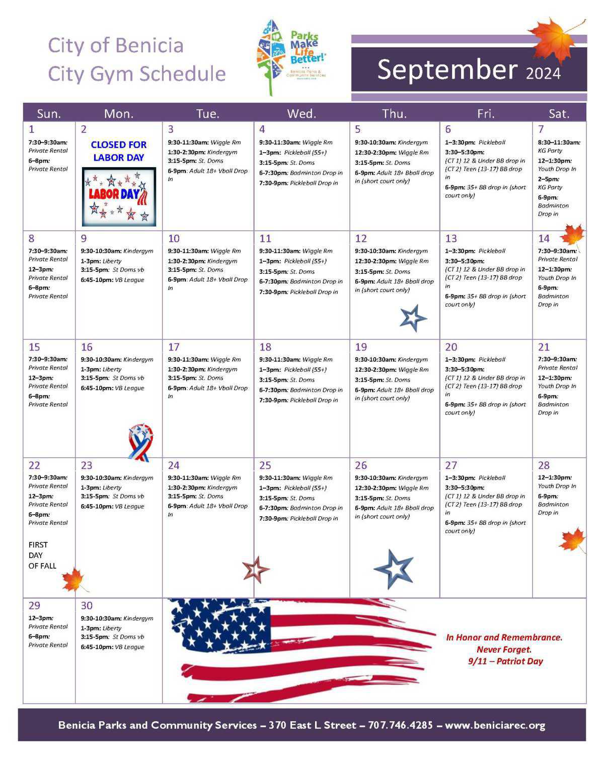 City Gym Calendar