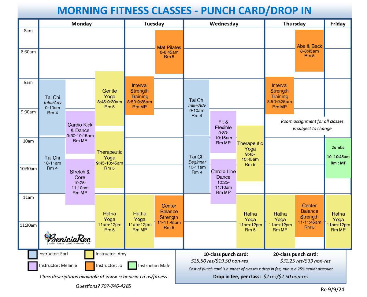 Fitness Classes Calendar