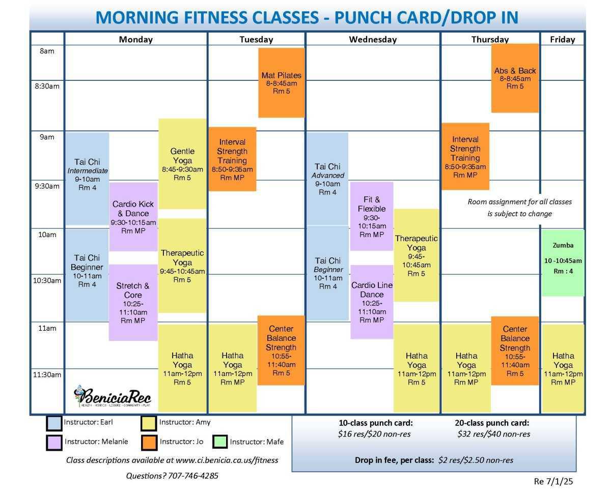Fitness Classes Calendar