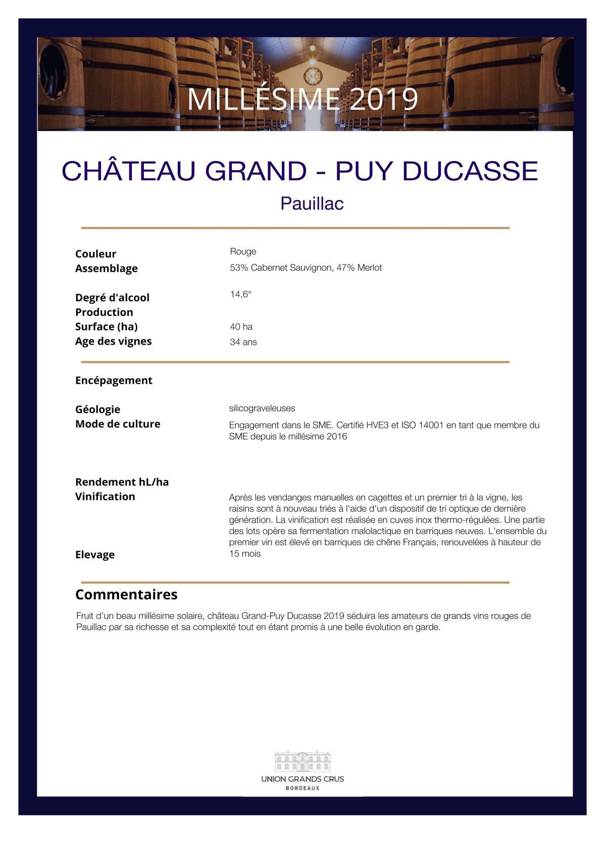Château Grand - Puy Ducasse