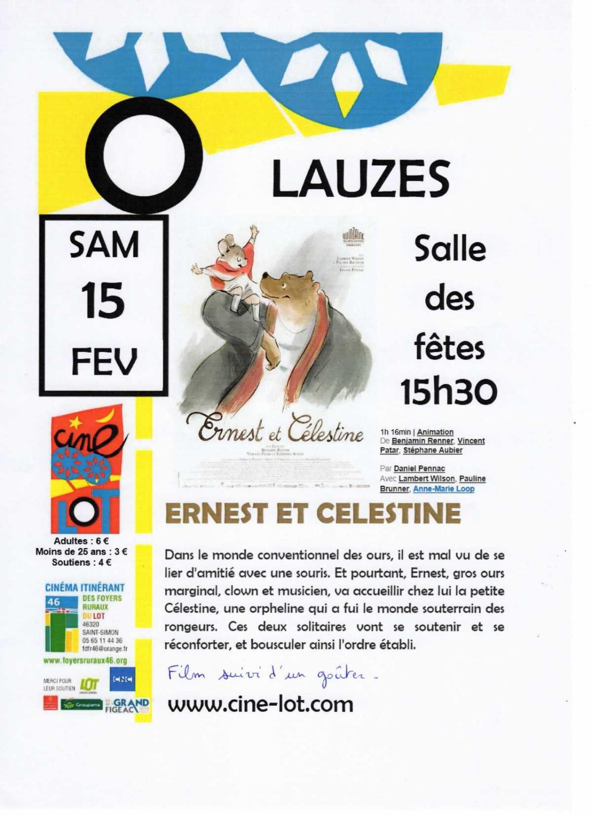 Ernest et Célestine (Ciné Lot) + goûter après la séance Ernest et Célestine (Ciné Lot) + goûter après la séance