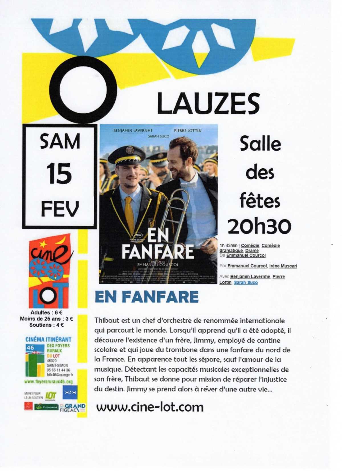 En fanfare (Ciné Lot) + Repas partagé à partir de 19h