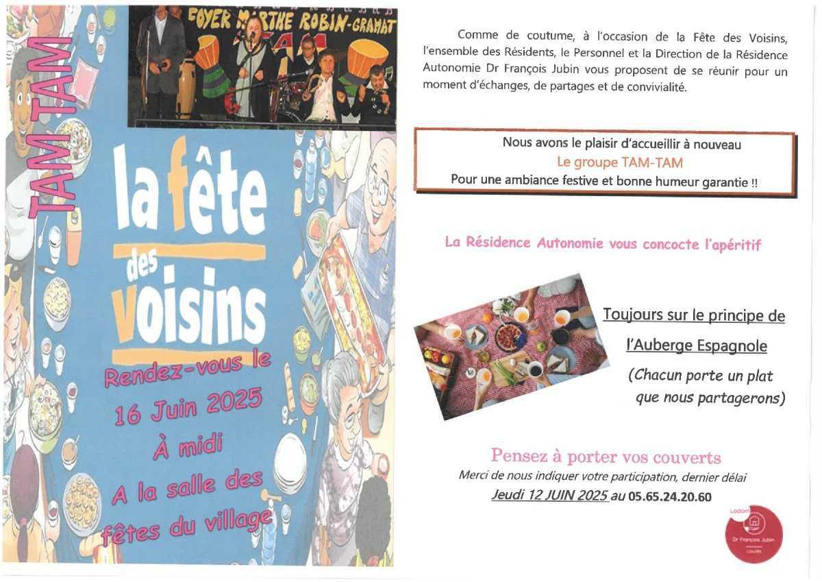 Fête des voisins organisée par la MARPA