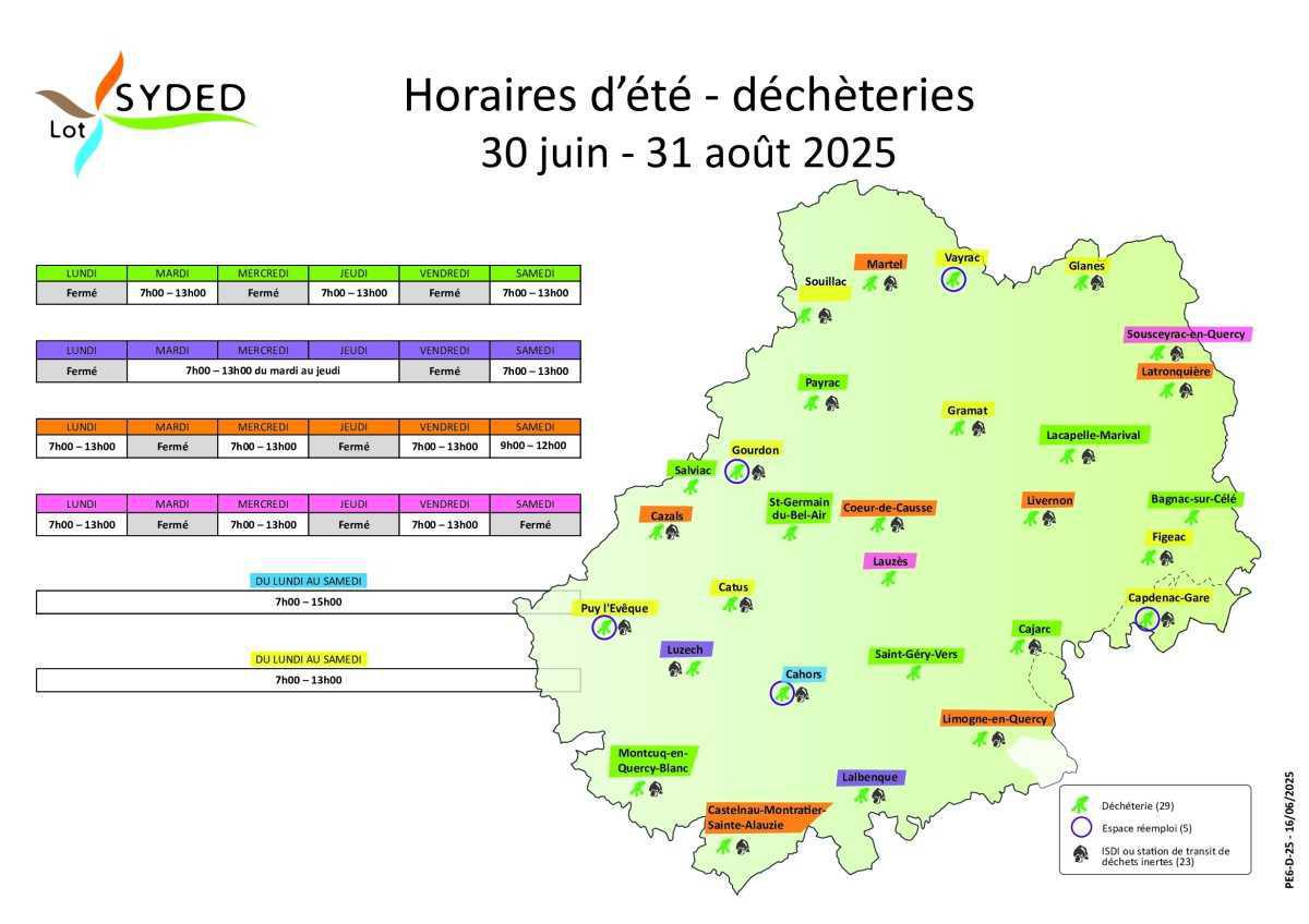 Horaires d'été de la déchèterie