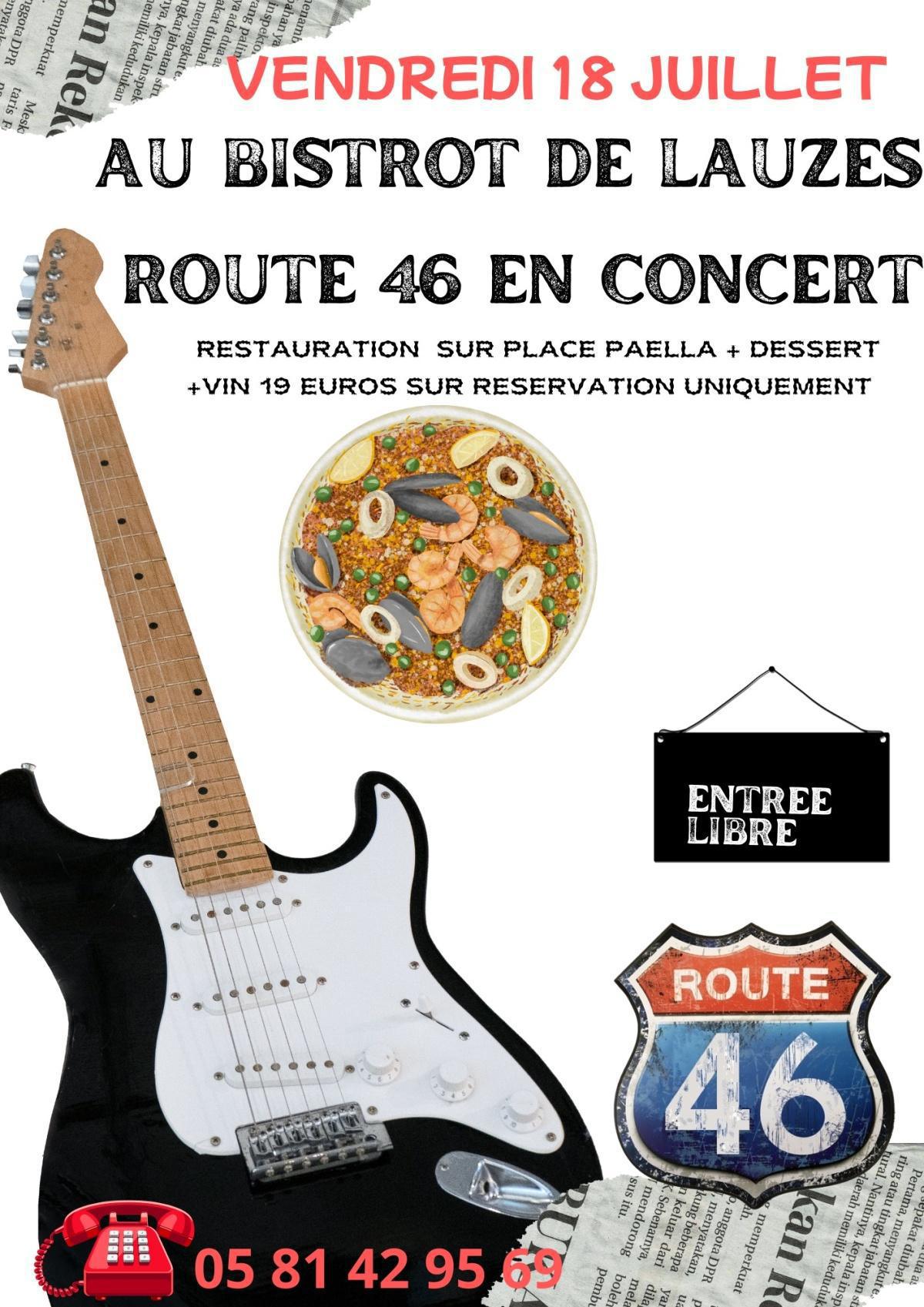 Route 46 au Bistrot de Lauzès