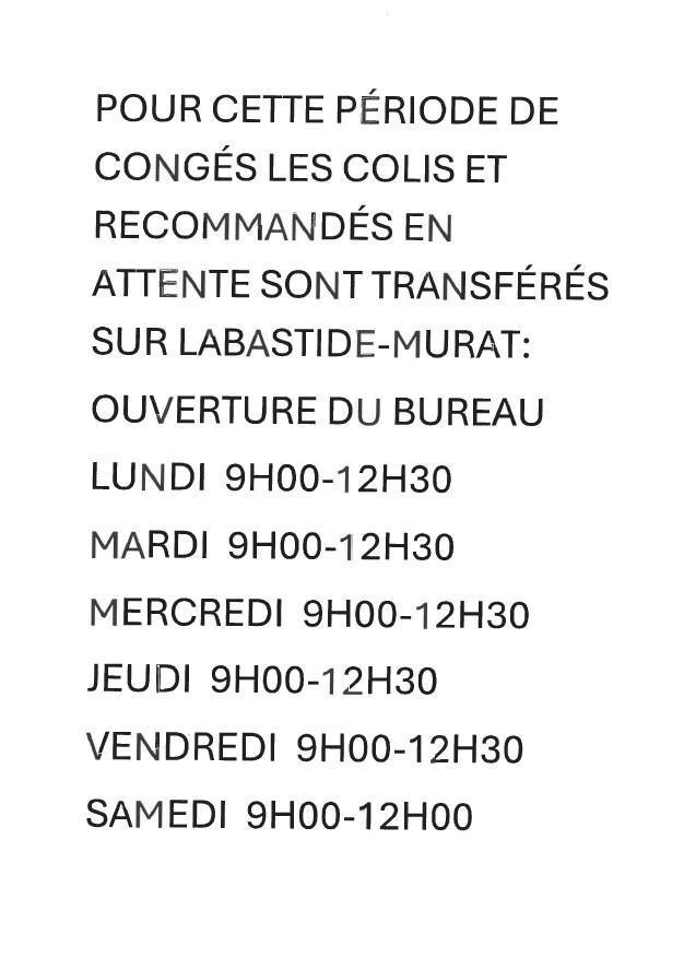 La poste... Vacances d'août 