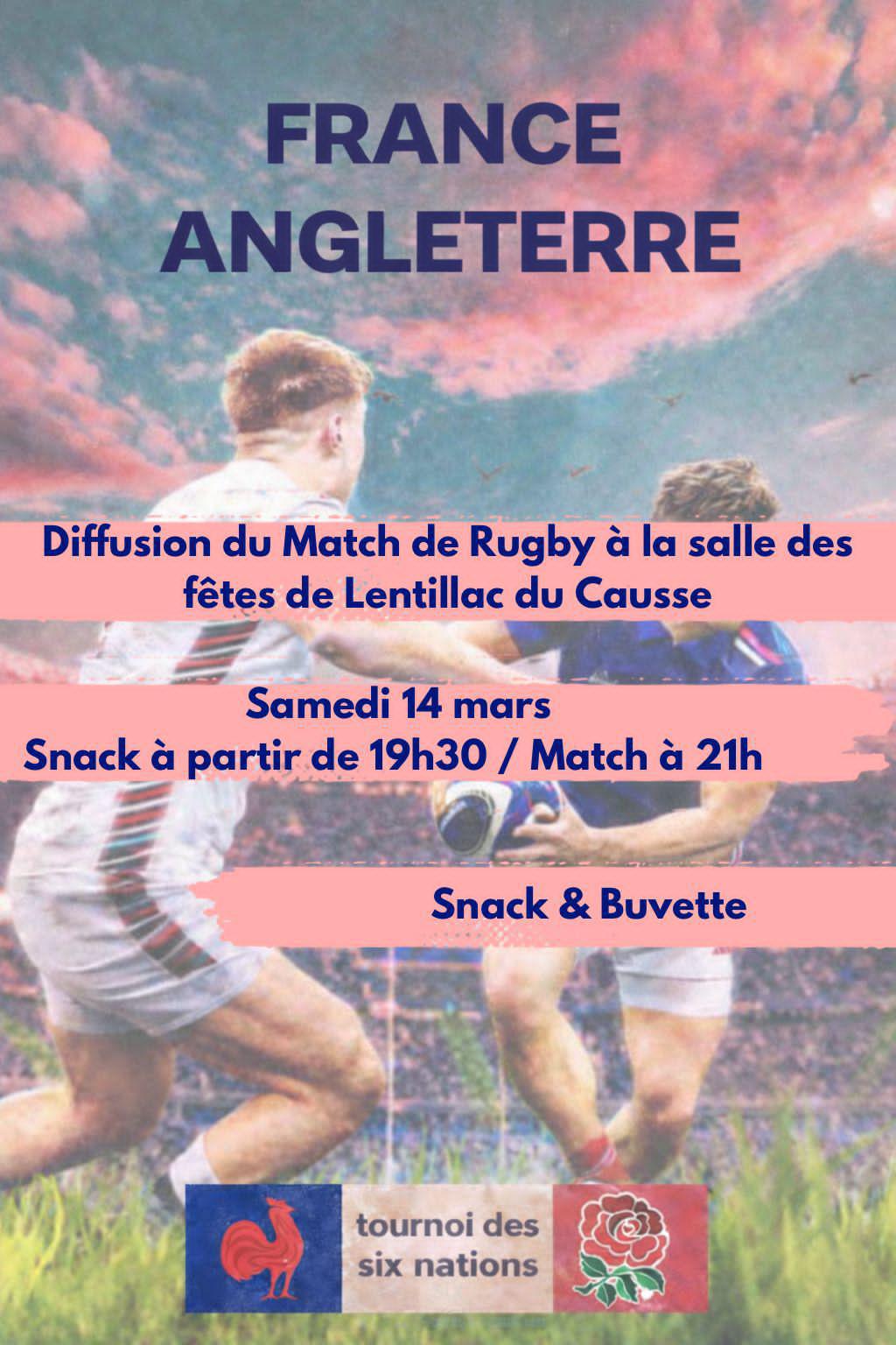 France - Angletter / Rugby plein écran, Lentillac du Causse