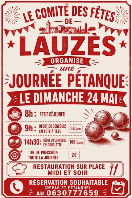Journée pétanque à Lauzès