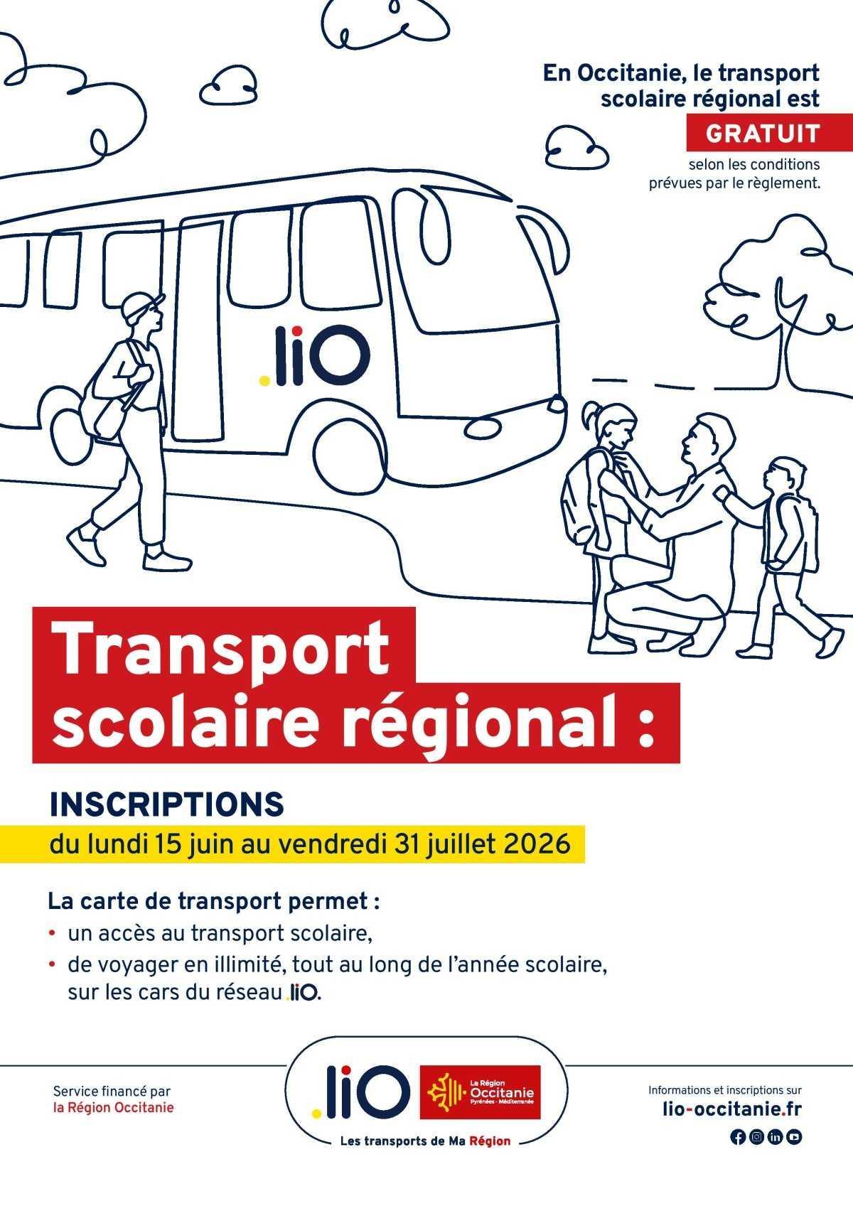 Transport scolaire régional : Inscriptions ouvertes du 15 juin au 31 juillet