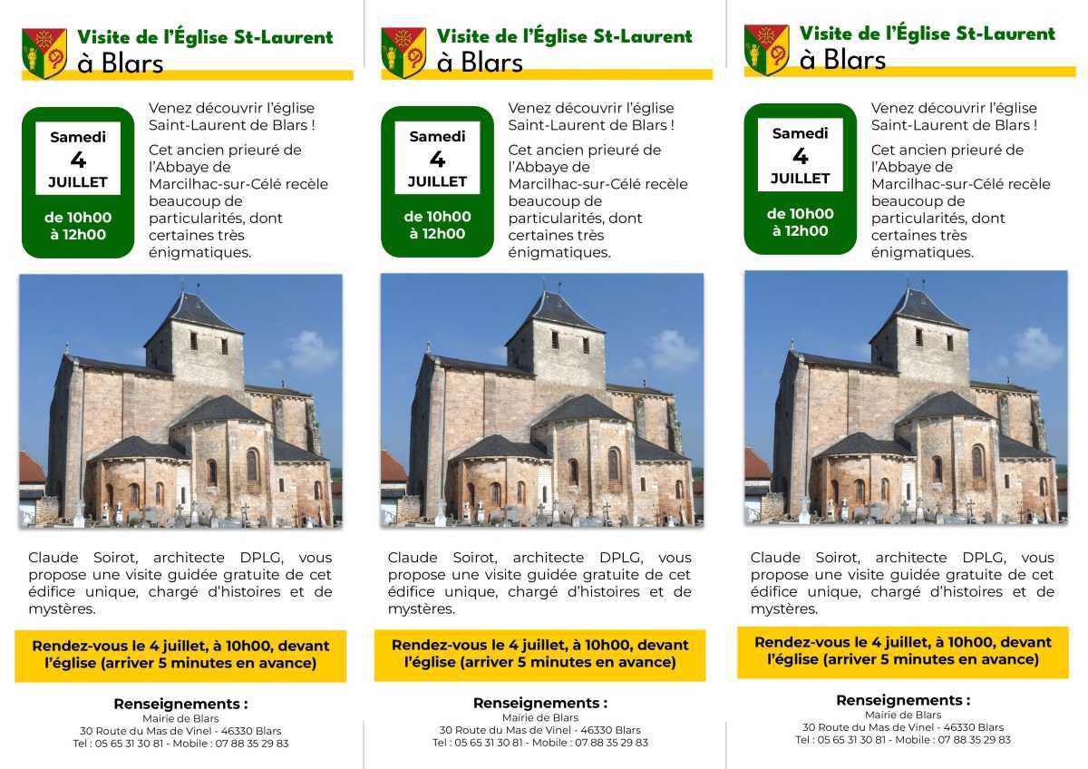 Visite de l'Église Saint-Laurent à Blars