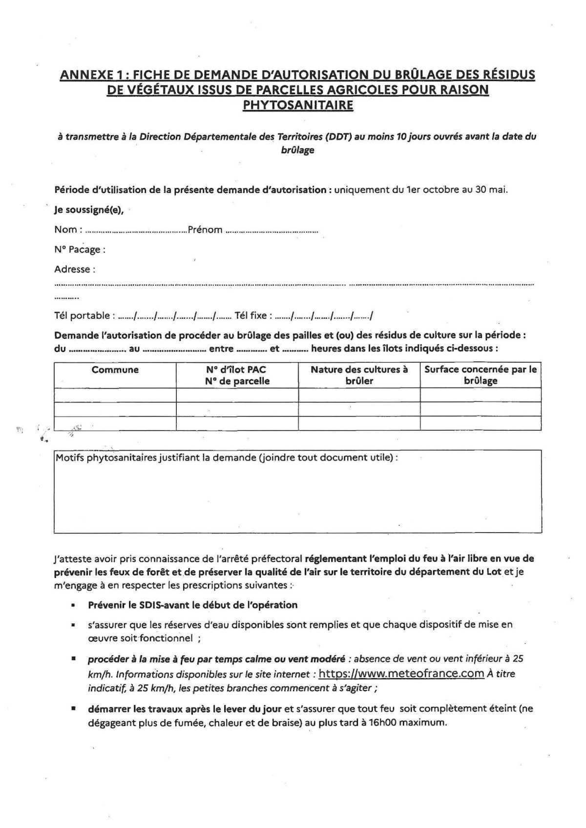 ALERTE AUX FEUX ! Pour le bien de tous