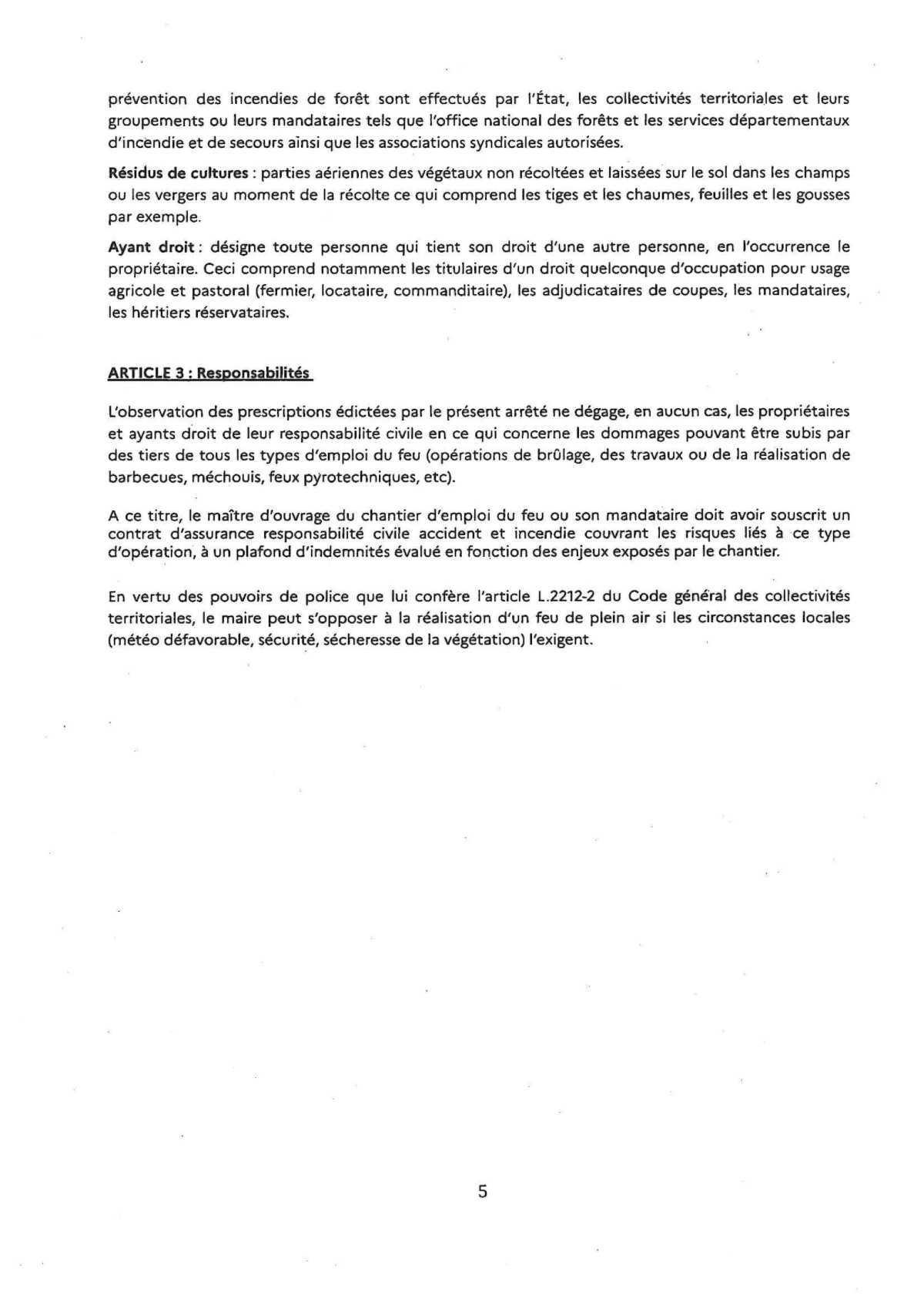 ALERTE AUX FEUX ! Pour le bien de tous
