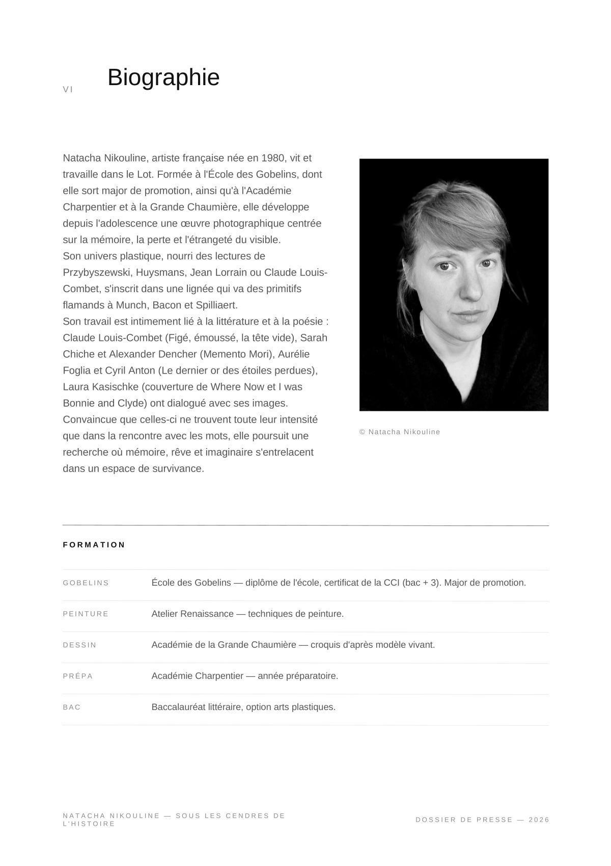 Natacha Nikouline - Vernissage "Sous les cendres de l'histoire"