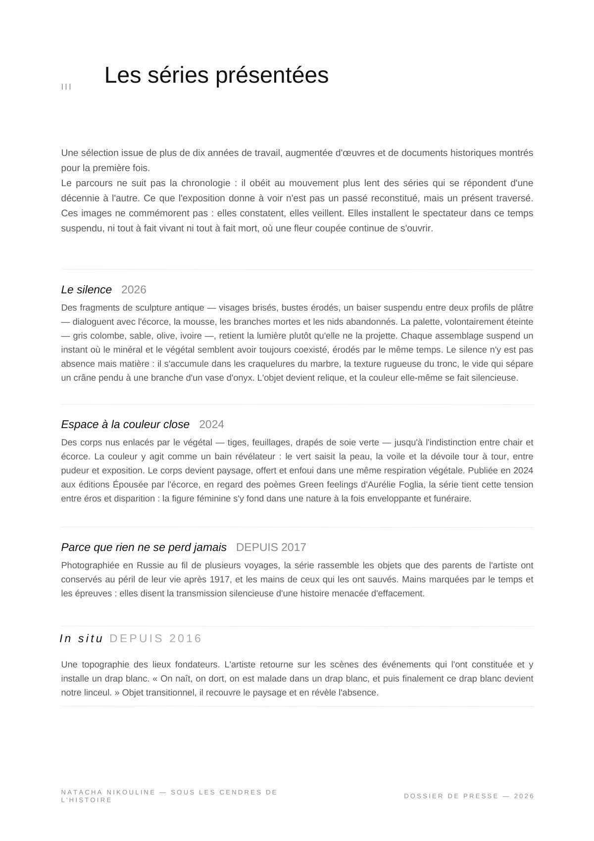 Natacha Nikouline - Vernissage "Sous les cendres de l'histoire"
