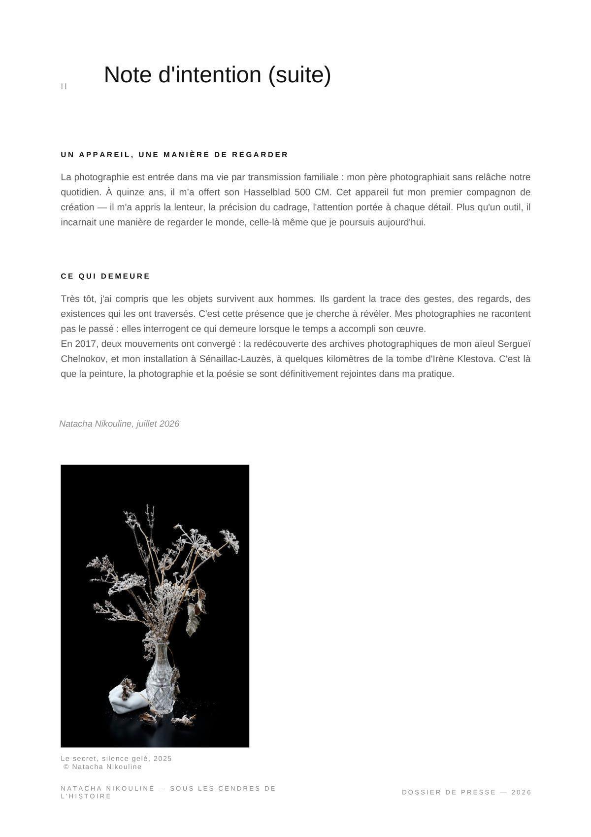 Natacha Nikouline - Vernissage "Sous les cendres de l'histoire"