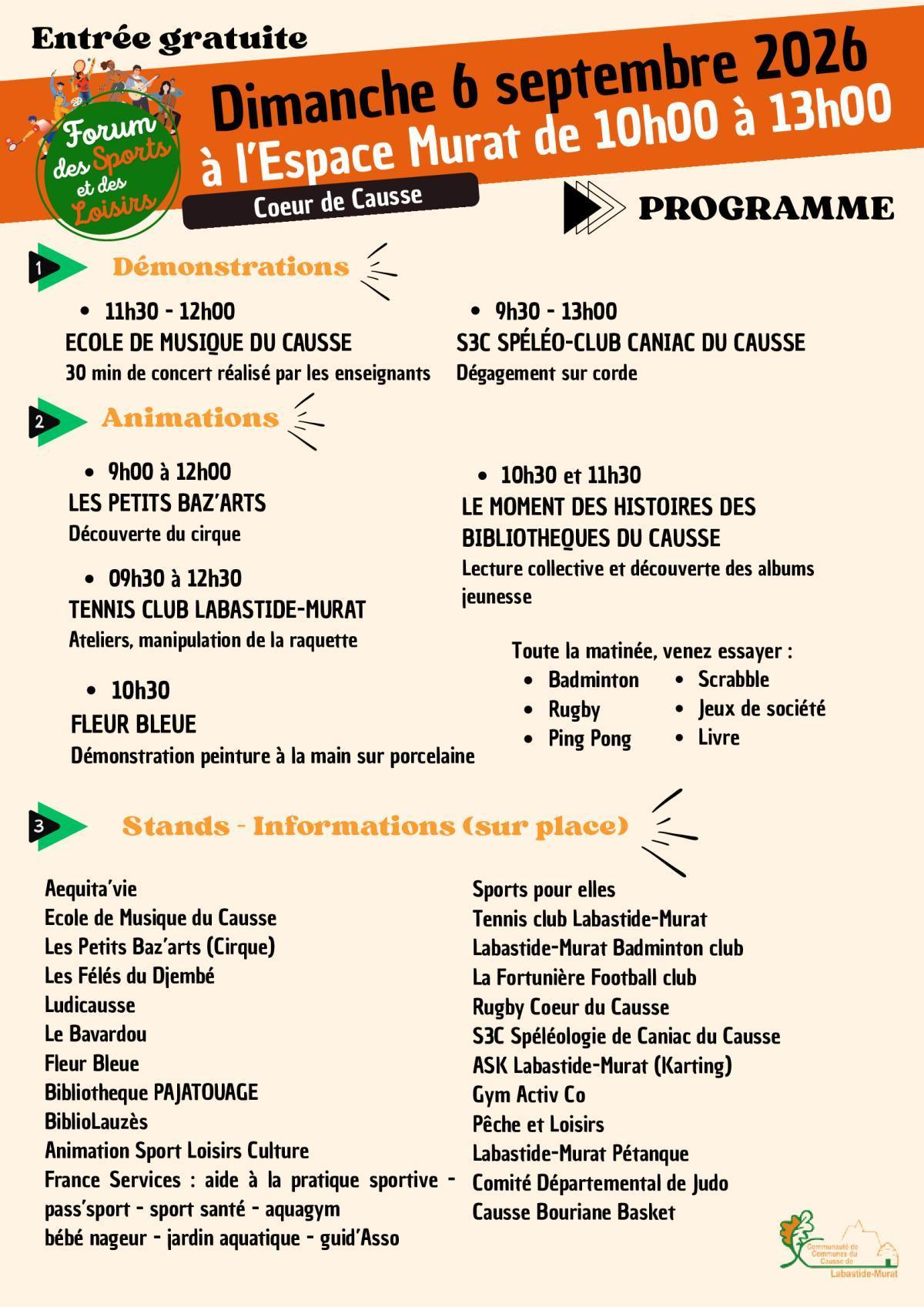 Forum des sports et des loisirs à l'espace Murat