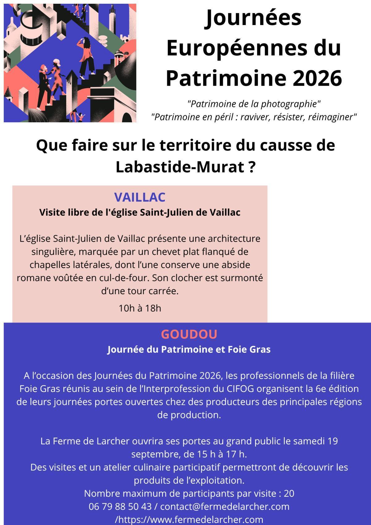 Les journées du patrimoine... le programme autour de Lauzès Les journées du patrimoine... le programme autour de Lauzès
