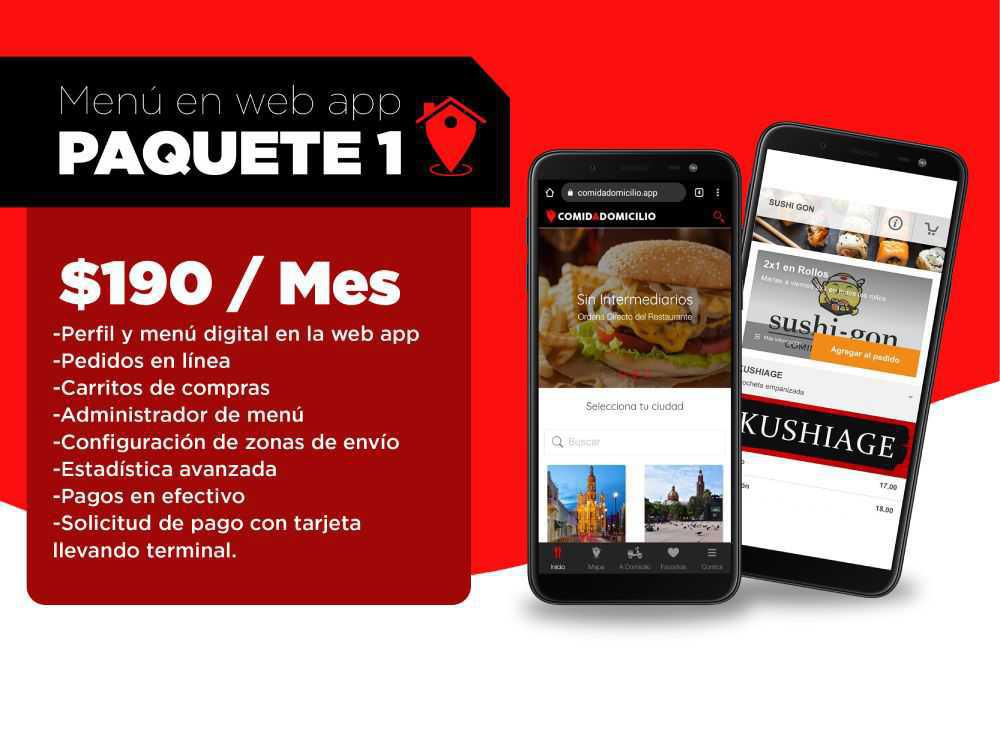 Menú online en COMIDADOMICILIO