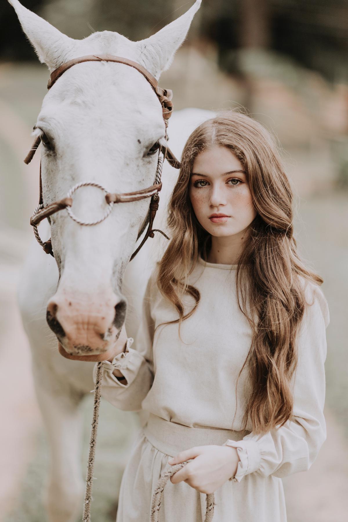 Pferd, Bambus und Wind Pferd, Bambus und Wind