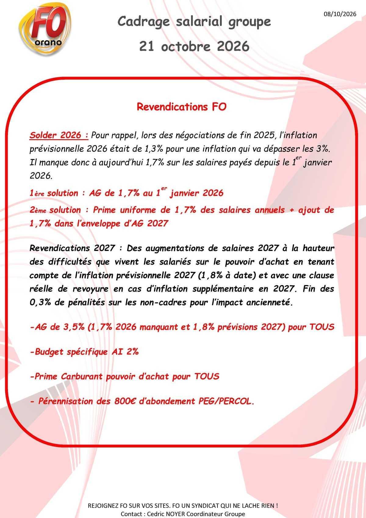 Cadrage groupe NAO 21 octobre