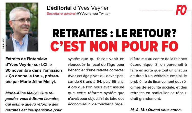 Retrouvez un extrait de l'interview de Yves Veyrier sur LCI dans l'émission "ça donne le ton" du 30 Novembre 2020!