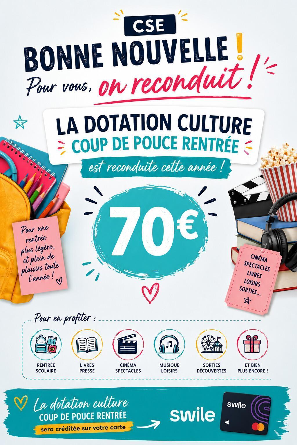 Dotation Culture 2026 arrive bientôt sur Swile !