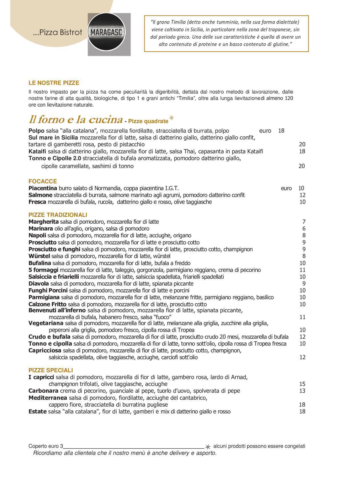 Nuovo Menù Estate 2022