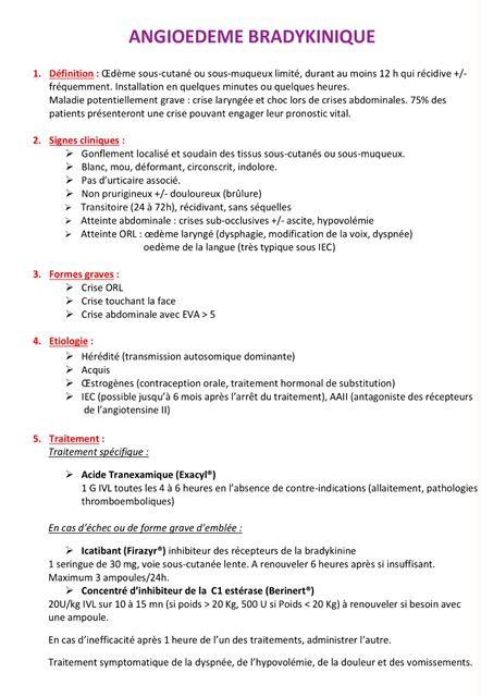 Angioedème bradykinique