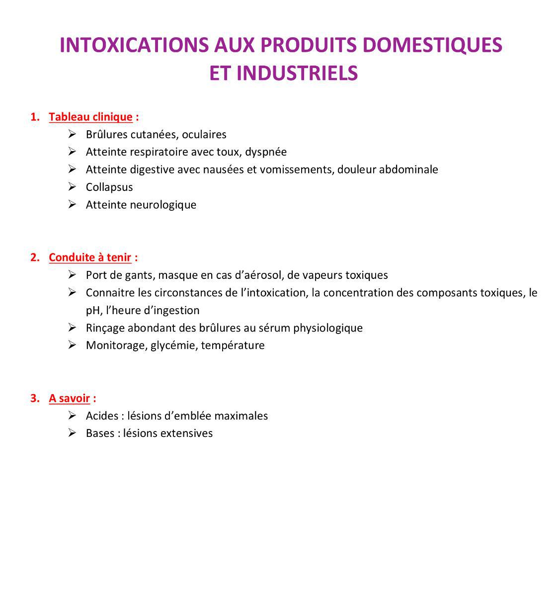 Intoxications produits domestiques et industriels
