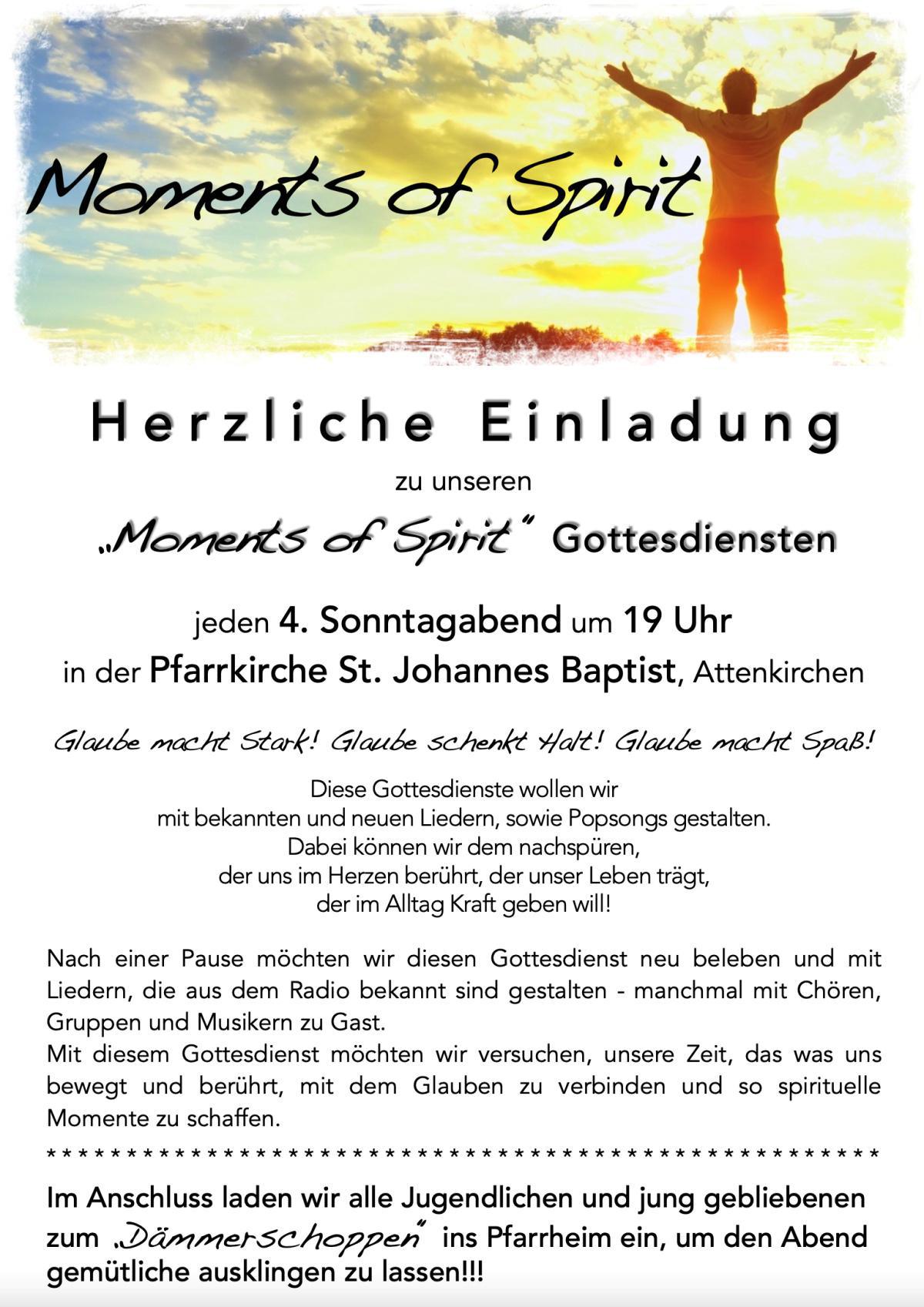 "Moments of Spirit" Gottesdienste