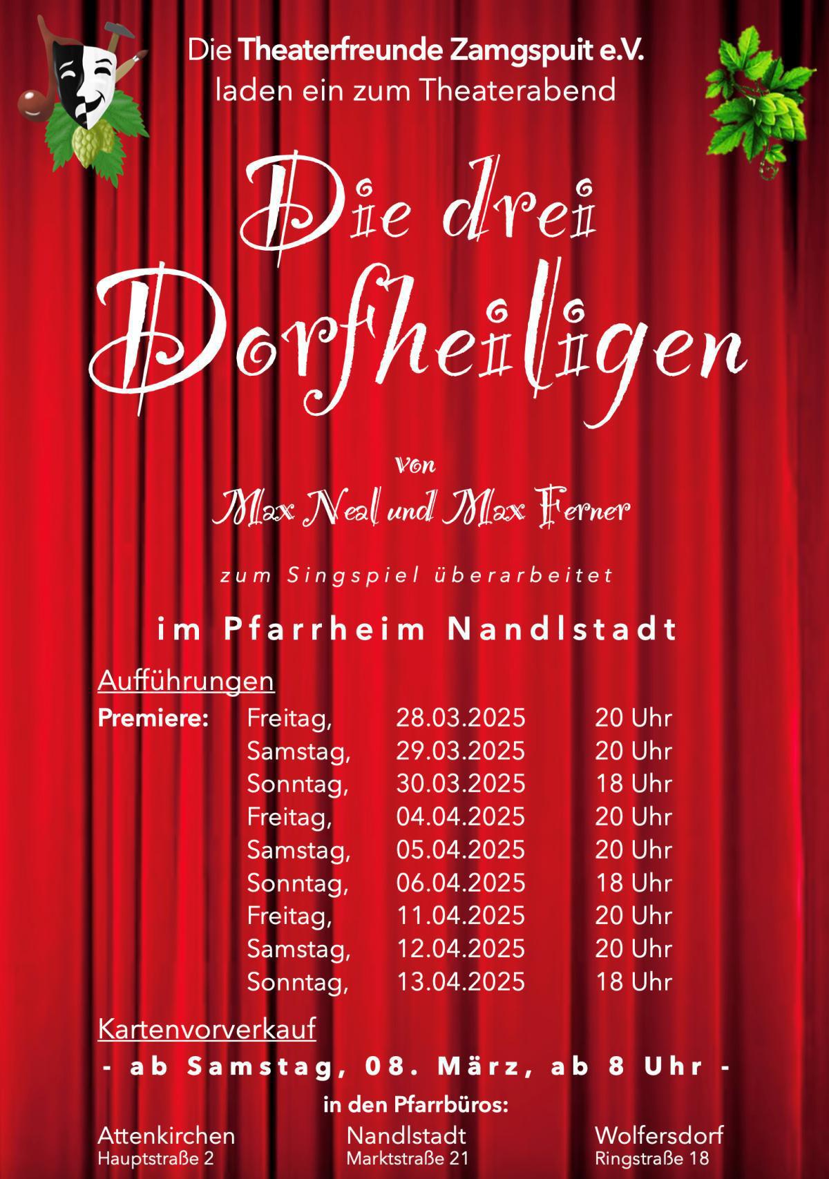 Die Theaterfreunde Zamgspuit e.V. laden ein zum Theaterabend