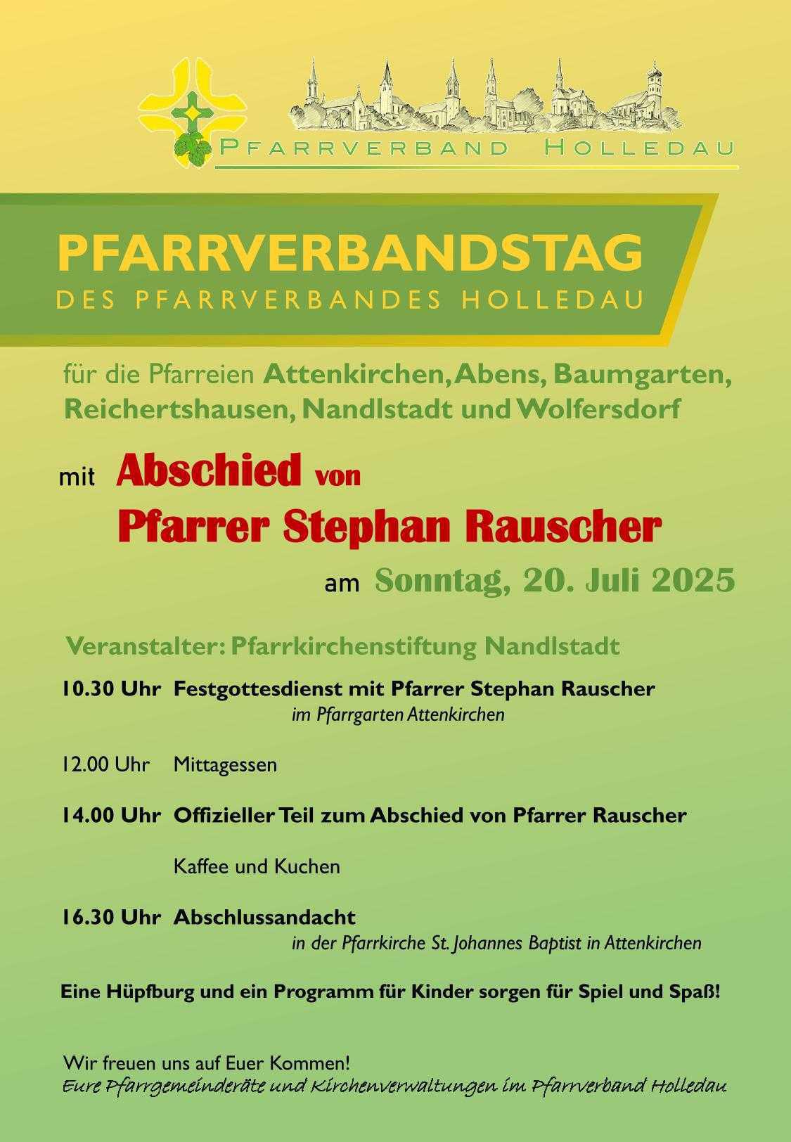 Pfarrverbandstag am 20.07.2025 und Abschiedsfest Pfarrer Stephan Rauscher