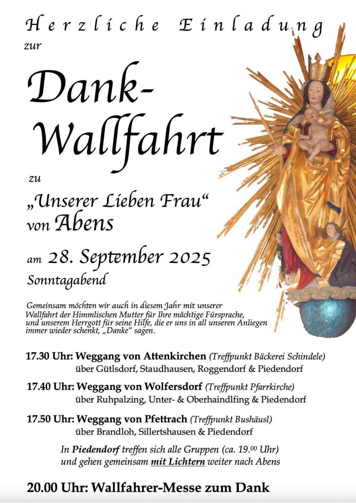 Dank-Wallfahrt nach Abens
