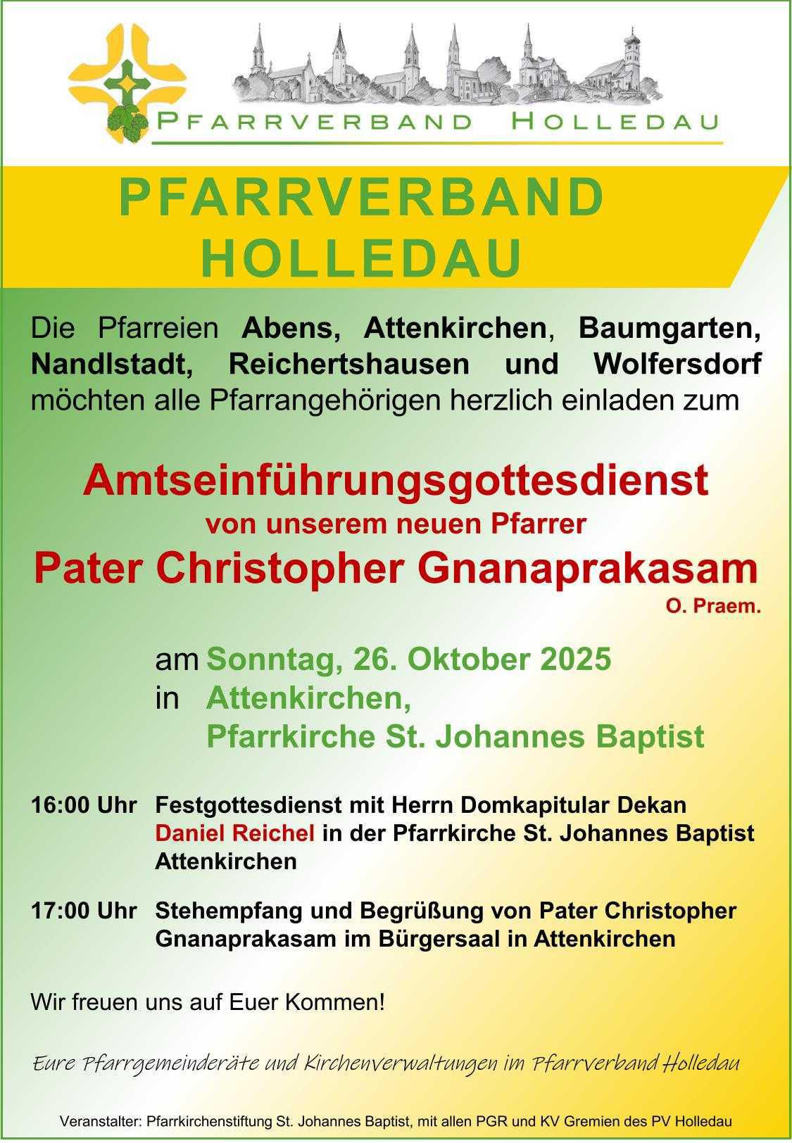 Amtseinführung von Pater Christopher Gnanaprakasam