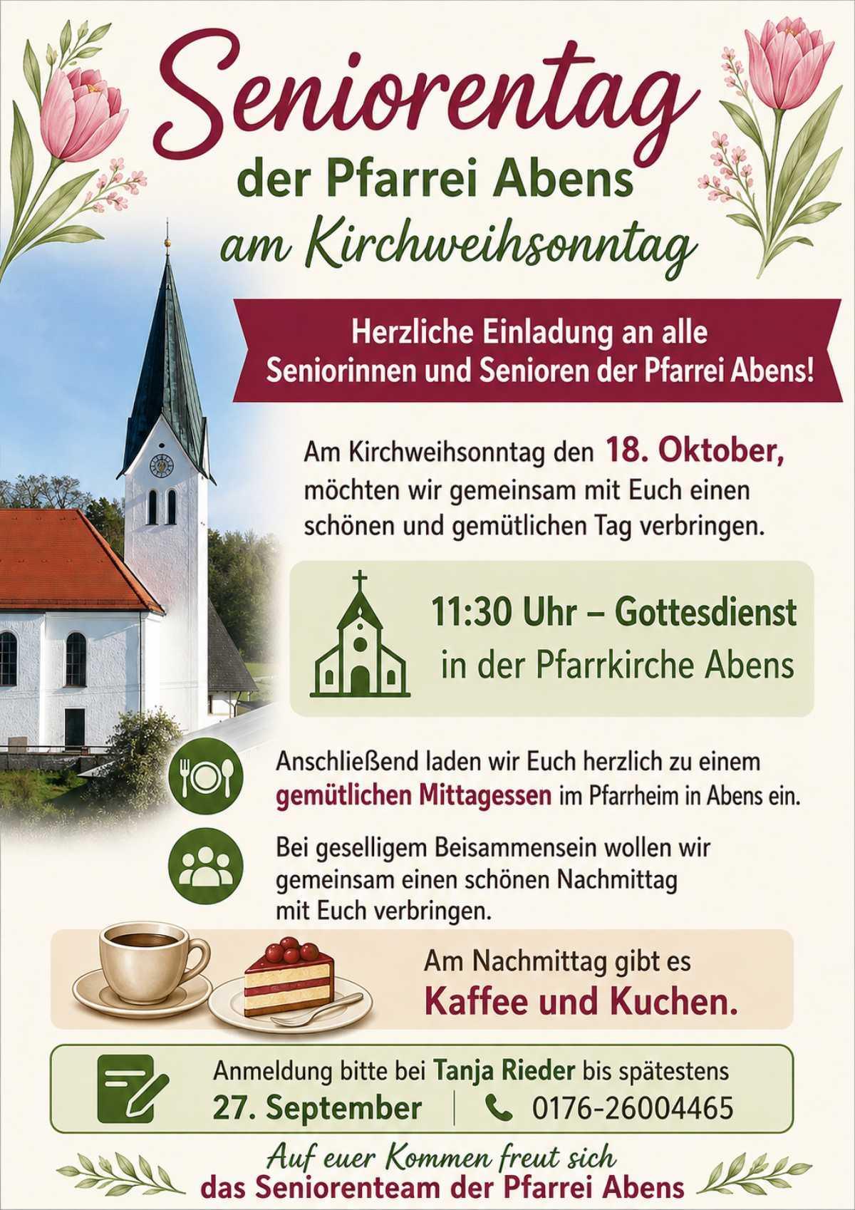18.10.2026 - Seniorentag am Kirchweihsonntag