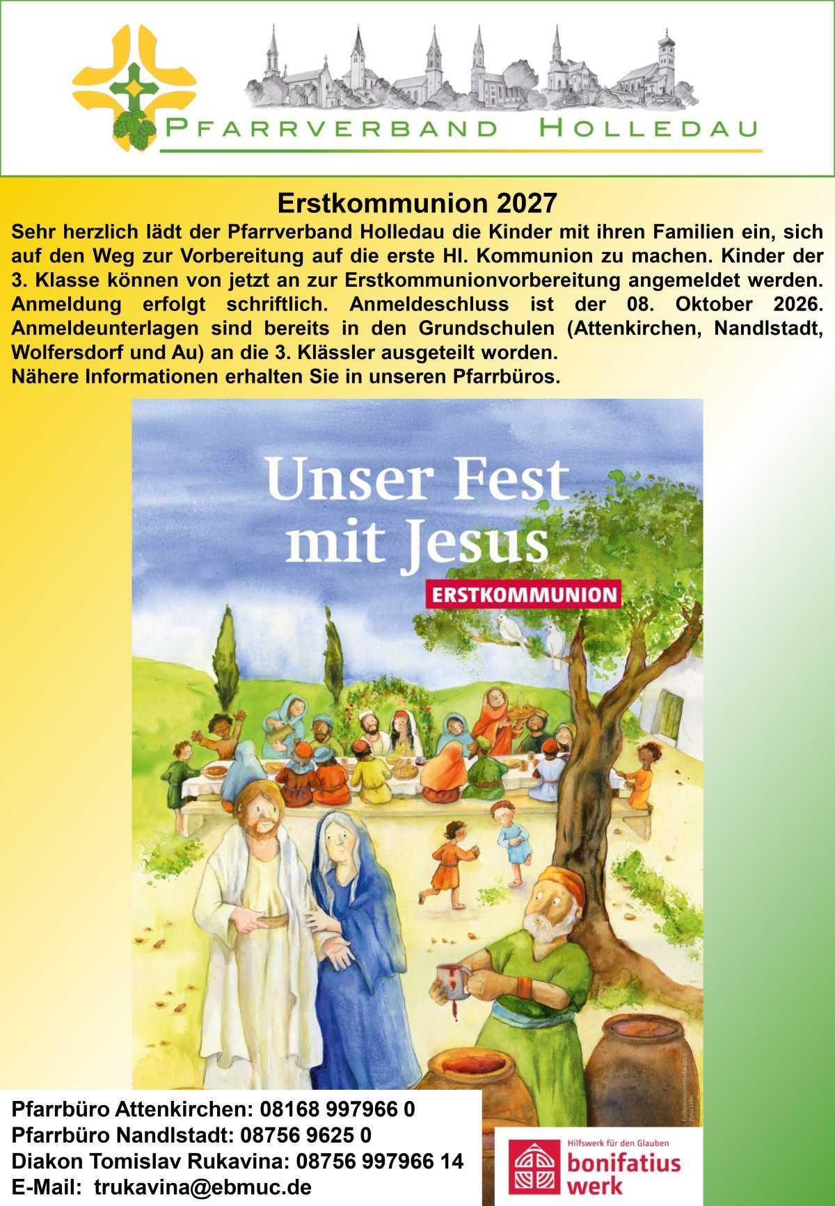 Anmeldung zur Erstkommunion 2027