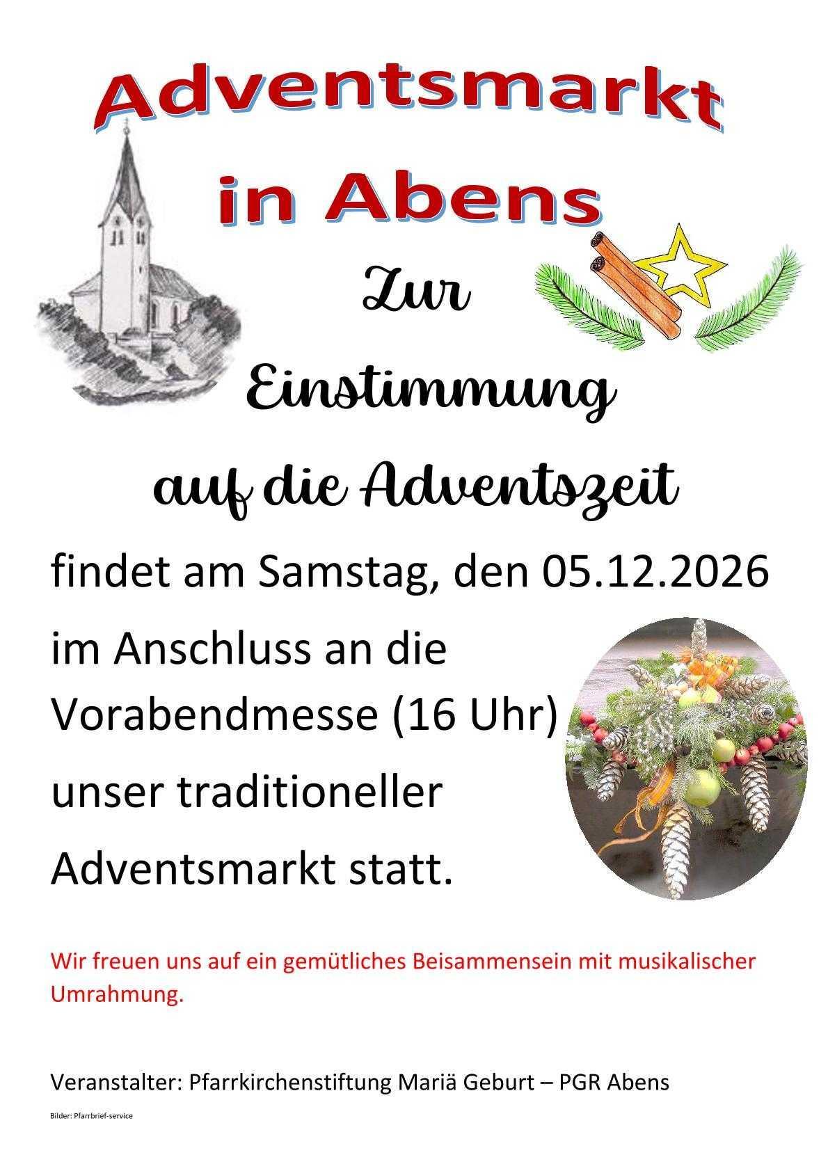 05.12.2026 - Adventsmarkt in Abens