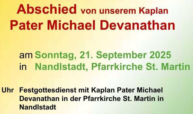 Abschied von Pater Michael Devanathan