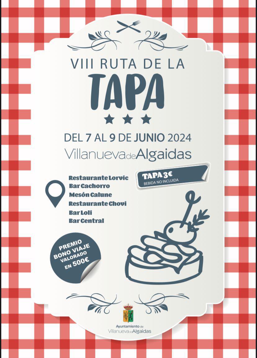 Del 7 al 9 de junio, nos vamos de tapas en Villanueva de Algaidas