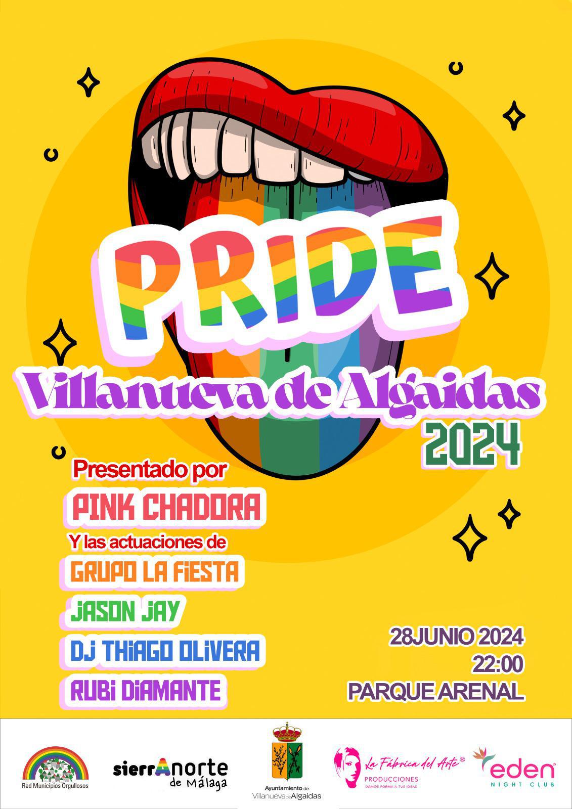 Este viernes 28 de junio te esperamos en el ‘PRIDE VILLANUEVA DE ALGAIDAS 2024’