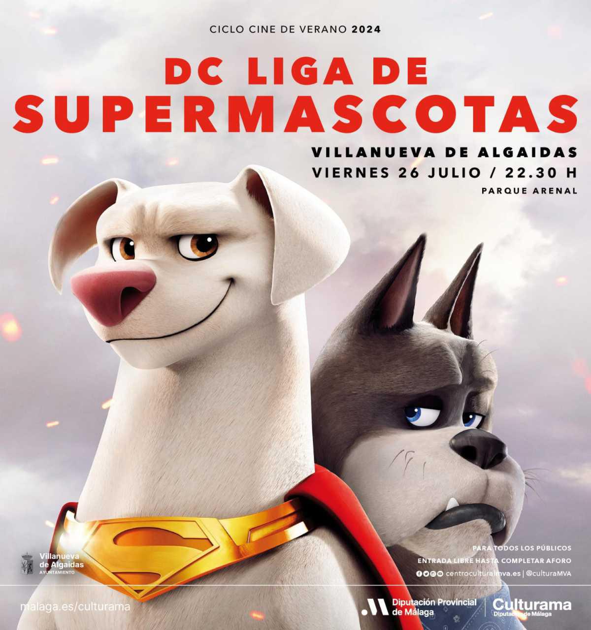 Este viernes 26 de julio, será proyectada la película DC LIGA DE SUPERMASCOTAS en el Parque Arenal