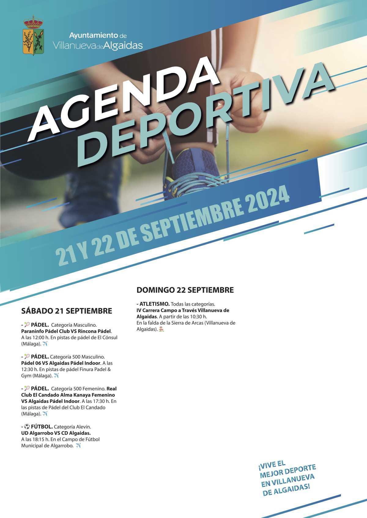 👟 AGENDA DEPORTIVA para este fin de semana.