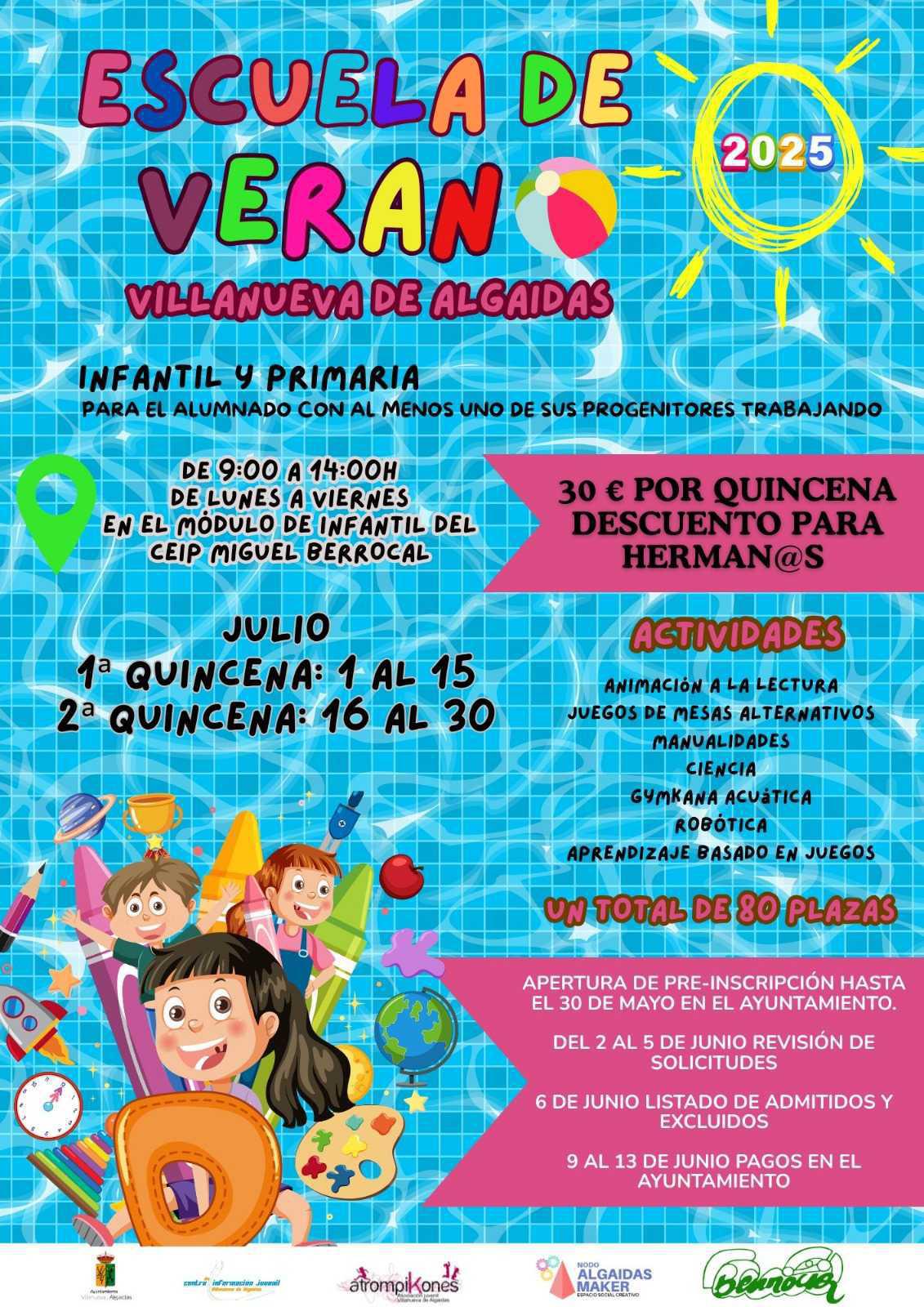 🌞 ¡Vuelve la Escuela de Verano de Villanueva de Algaidas! 🌞