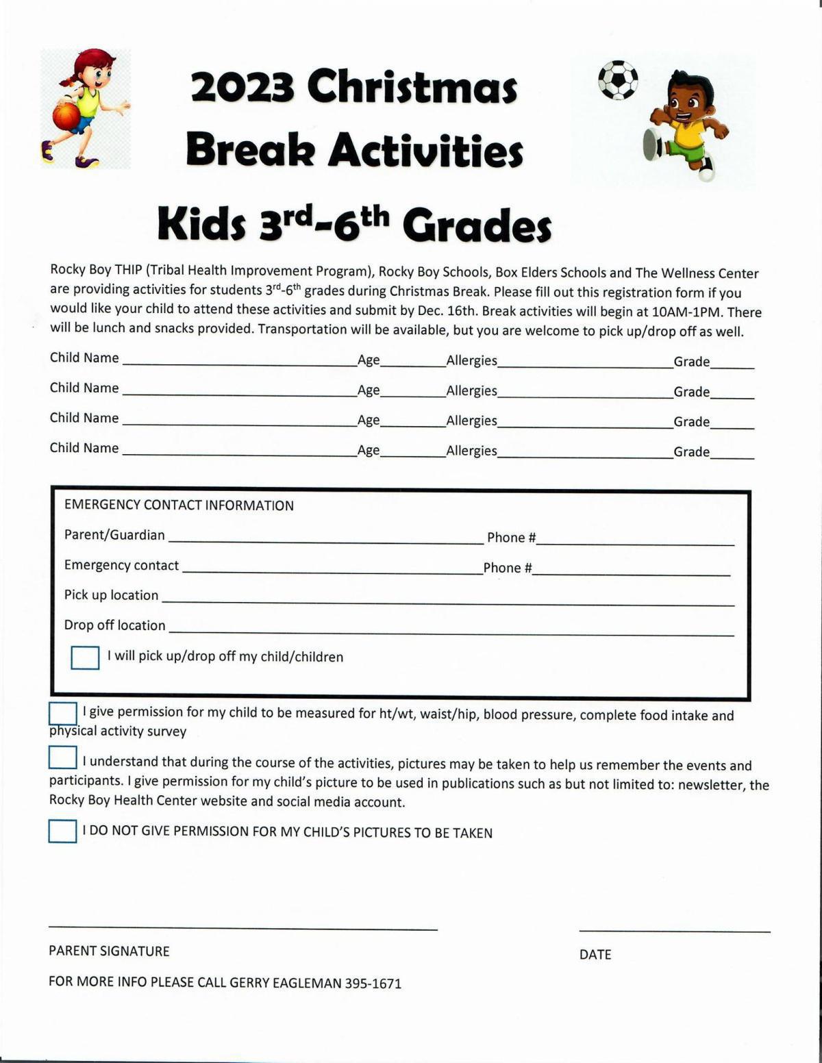 2023 Christmas Break Activities 2023 Christmas Break Activities