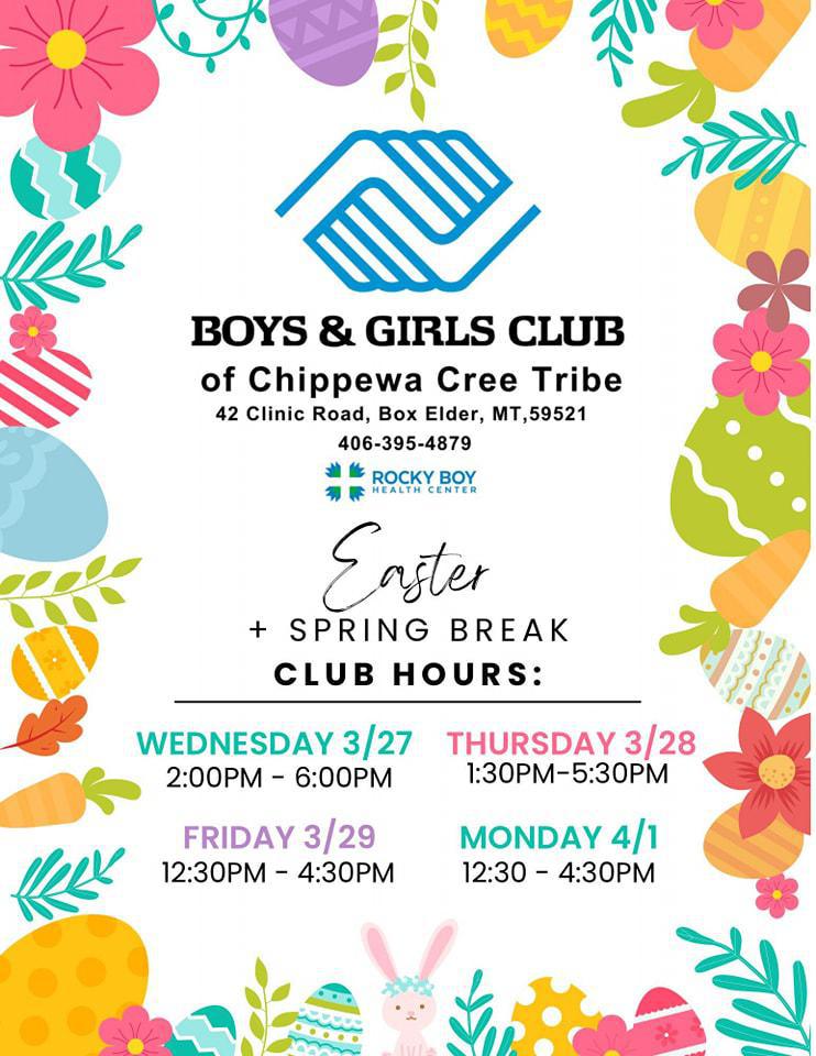 Boys and Girls Club- Easter Spring Break Hours